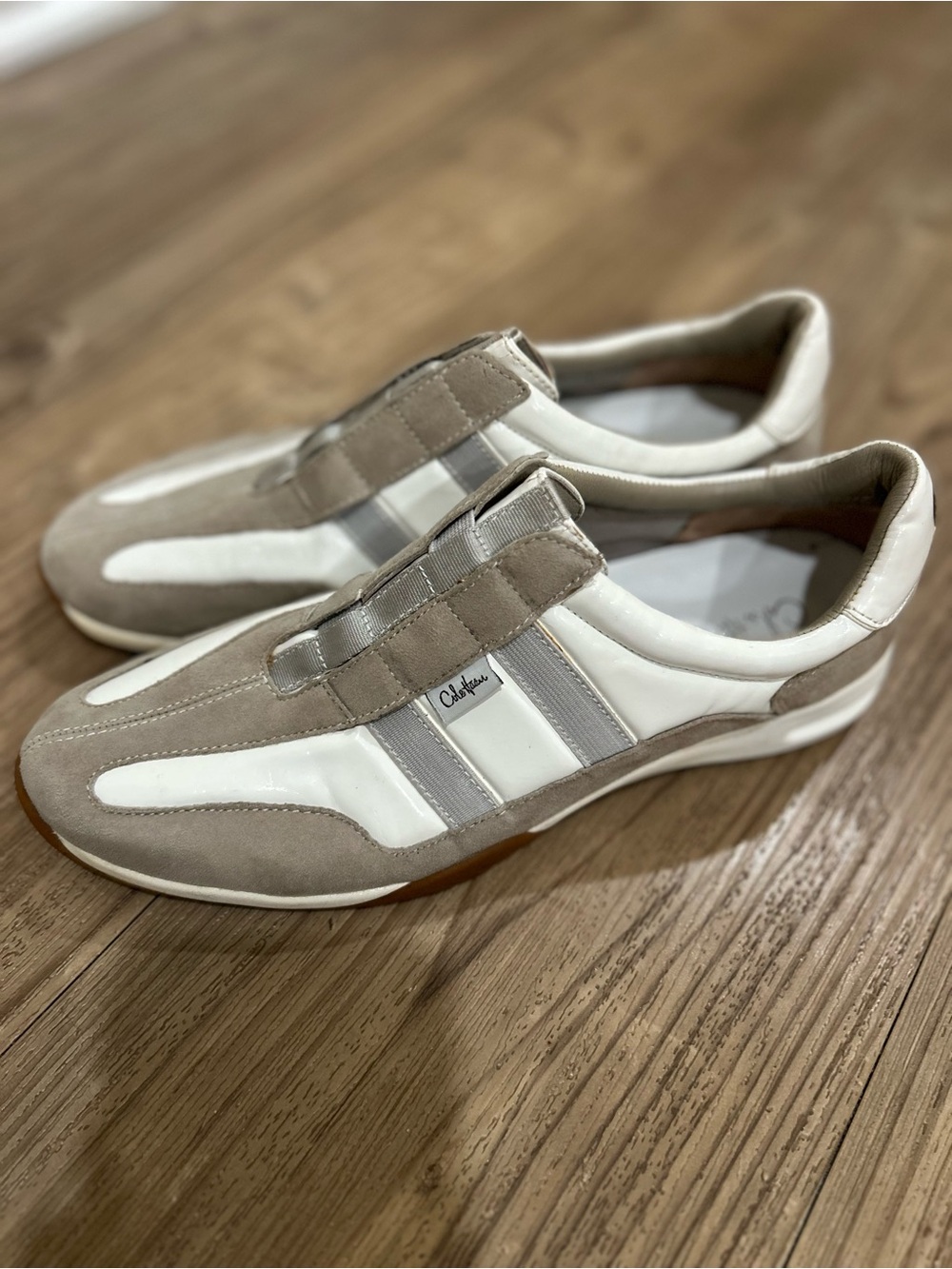 Cole Haan Air Billie Women 8B Slip On Athletic Shoes Soft white tan gray.
